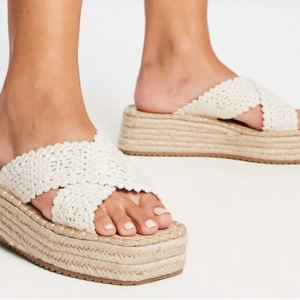 ASOS Crochet Woven Platform Sandals